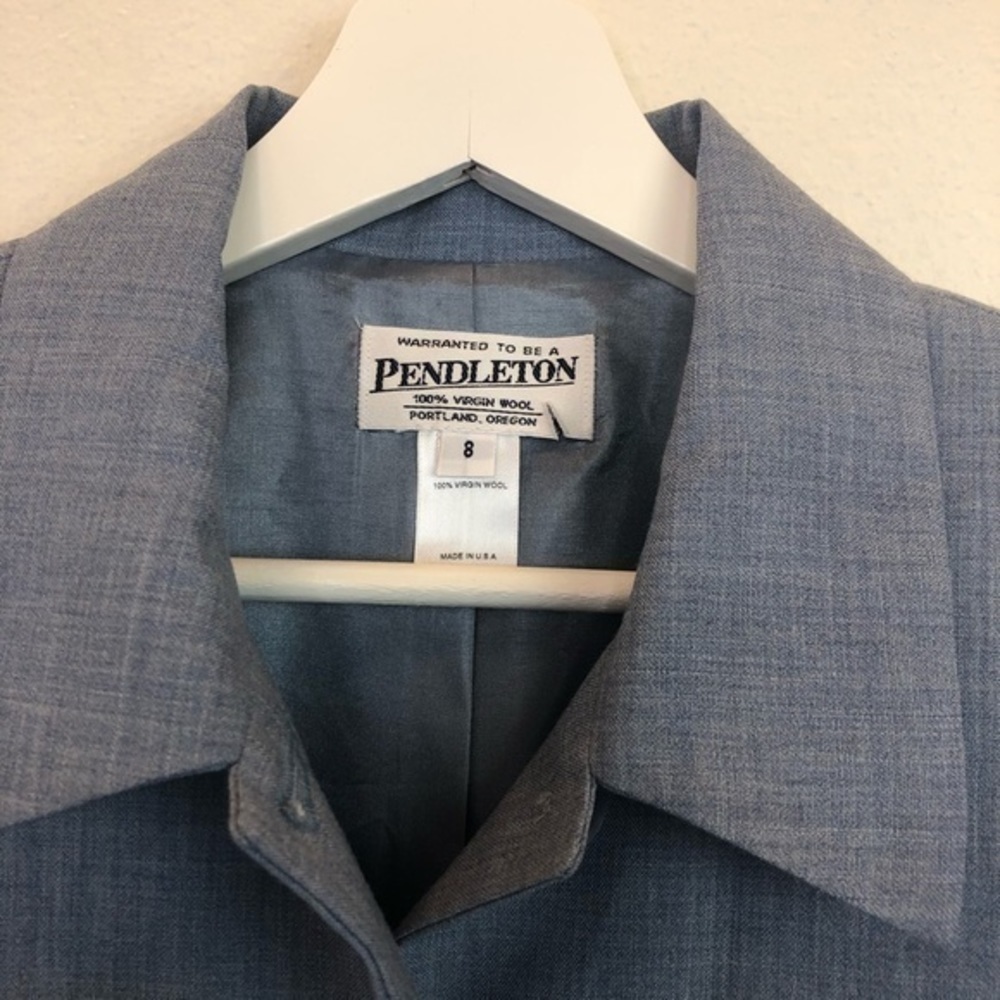 Pendleton Vintage Buttoned Long Blazer Jacket Blu… - image 2